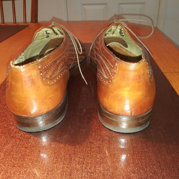 Vintage Mezlan: Men's Woven Leather Cap-Toe Oxfords, resoled. Size: 13M - Picture 5 of 11